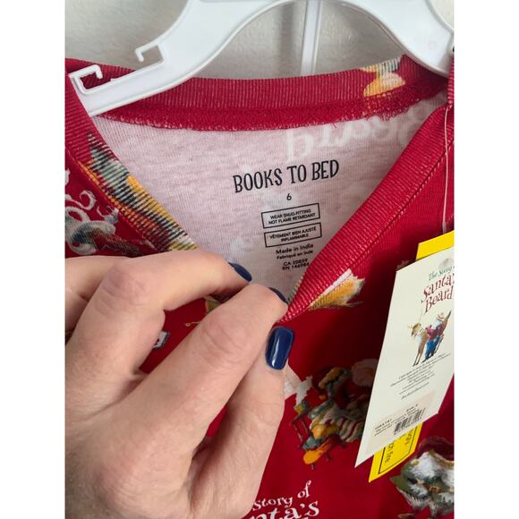 Books to Bed The Story of Santa's Beard pajamas NWT size 6 - Picture 2 of 3